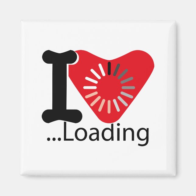 I LOADING HEART BY MASANSER PIXELAT MAGNET (Front)