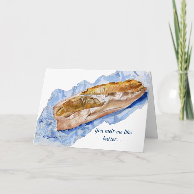 I Loaf You Valentine Baguette Holiday Card (Front)