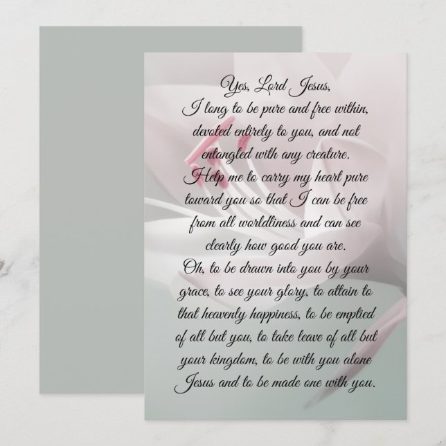 “I Long to be Pure &Free” Religious Card (Front/Back)