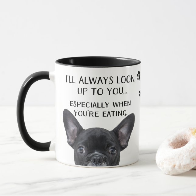 I Look Up To You Dog Says I Love You Mug (With Donut)