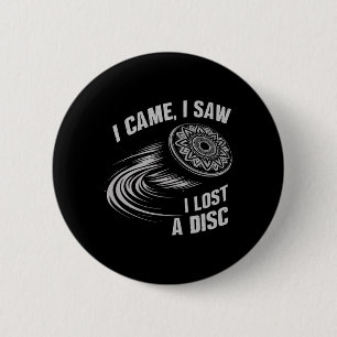I Lost A Disc Quote, Funny Vintage Disc Golf 6 Cm Round Badge