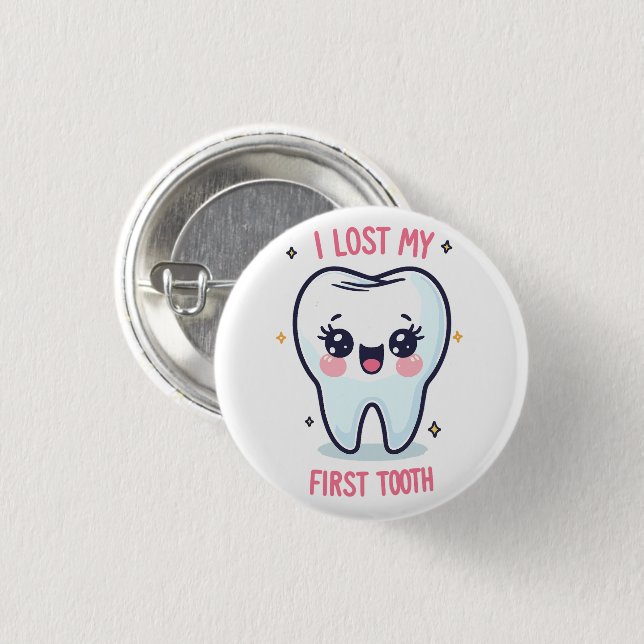I Lost My First Tooth, 1st Tooth Adventure 3 Cm Round Badge (Front & Back)