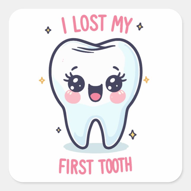 I Lost My First Tooth, 1st Tooth Adventure Square Sticker (Front)