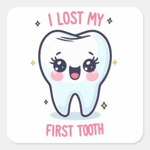 I Lost My First Tooth, 1st Tooth Adventure Square Sticker