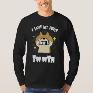 I Lost My First Tooth Shiba Dog Teeth Out Tooth F T-Shirt