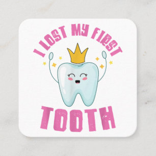 I Lost My First Tooth Teeth Out Kids Gift Square Business Card