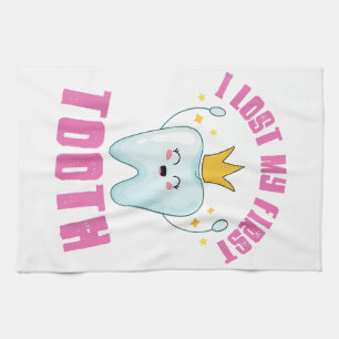 I Lost My First Tooth Teeth Out Kids Gift Tea Towel