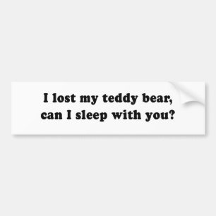 I LOST MY TEDDY BEAR CAN I SLEEP WITH YOU BUMPER STICKER