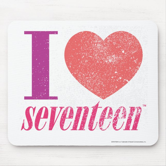 I Love 17 Mouse Mat (Front)