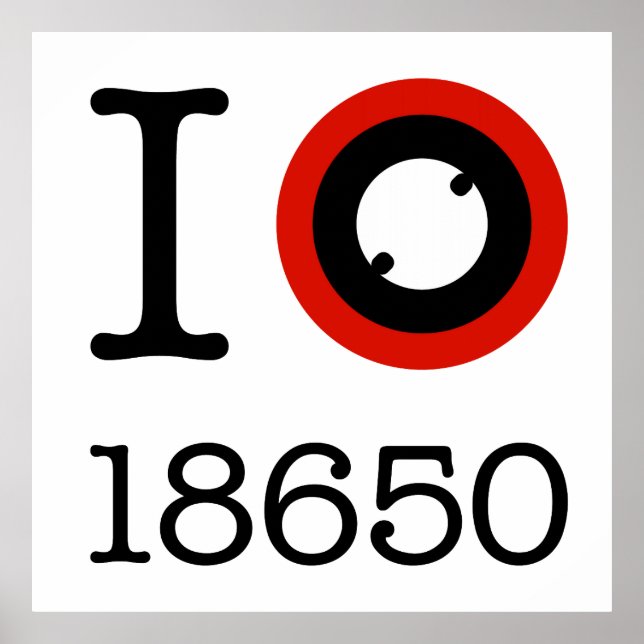 I Love 18650 Li-Ion Batteries Poster (Front)