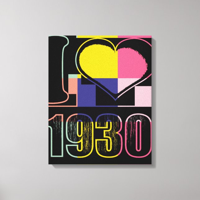I love 1930 - Pop art Wrapped Canvas (Front)