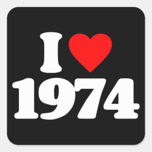 I LOVE 1974 SQUARE STICKER