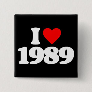 I LOVE 1989 15 CM SQUARE BADGE