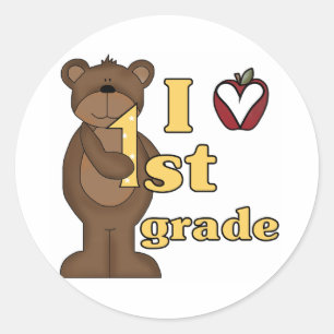 I Love 1st Grade Classic Round Sticker