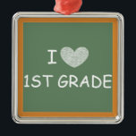 I Love 1st Grade Metal Tree Decoration<br><div class="desc">This product displays a chalkboard with the text: I [heart] 1ST GRADE.  This is a cute gift for teacher appreciation week,  Christmas,  or the last day of school.</div>