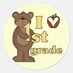 I Love 1st Grade Tshirts and Gifts Classic Round Sticker