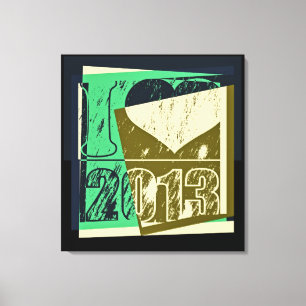 I love 2013 - Pop art Wrapped Canvas