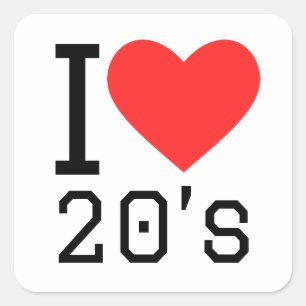 I love 20s square sticker