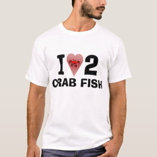 I Love 2 Crab Fish Shirt