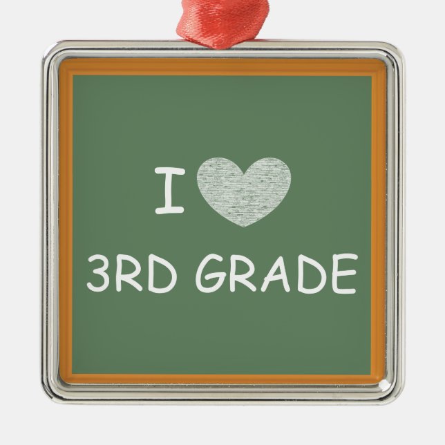 I Love 3rd Grade Metal Tree Decoration (Front)