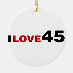 I Love 45 Ceramic Tree Decoration