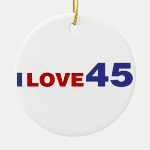 I Love 45 Ceramic Tree Decoration