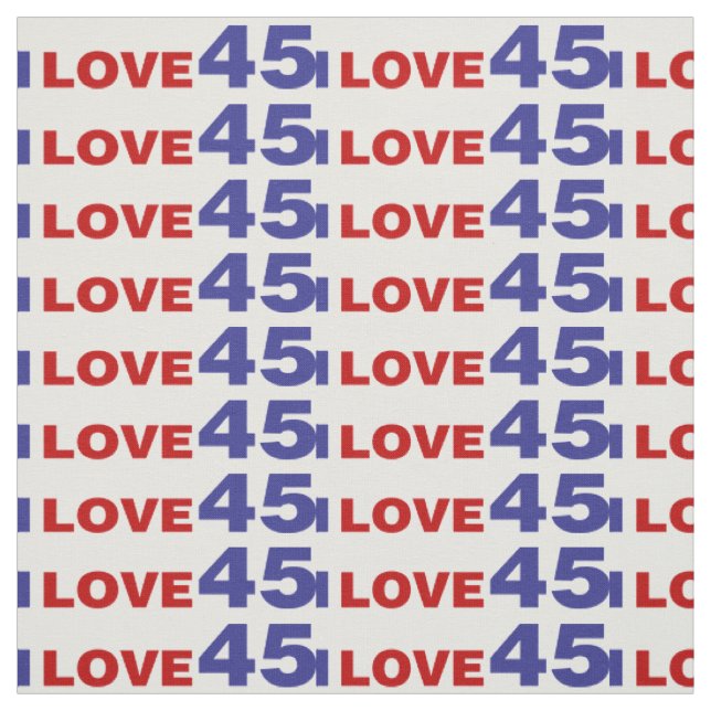 I Love 45 Fabric (Swatch)