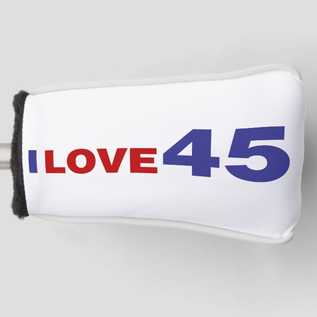 I Love 45 Golf Head Cover (Front)