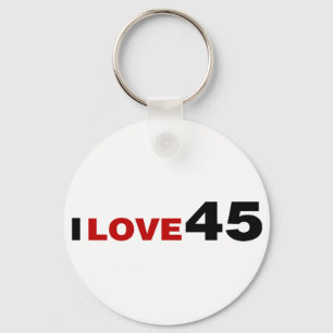 I Love 45 Keychain