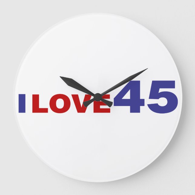I Love 45 Large Clock (Front)