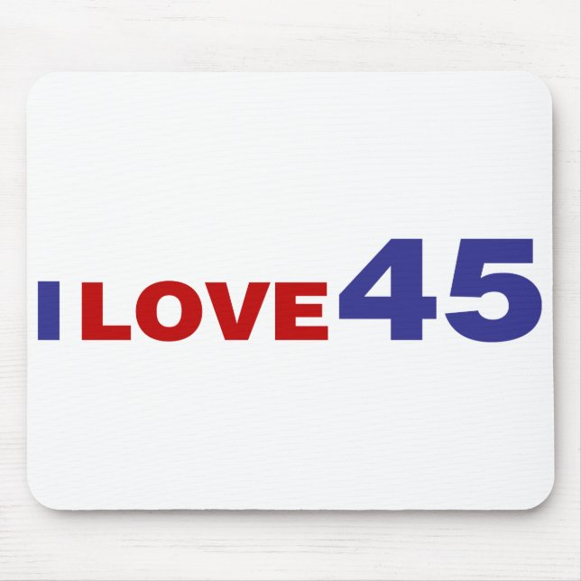 I Love 45 Mouse Mat (Front)