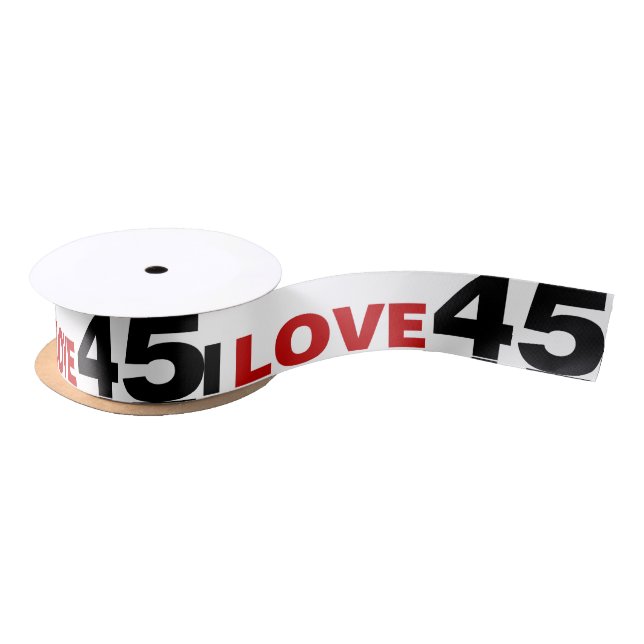 I Love 45 Satin Ribbon (Spool)