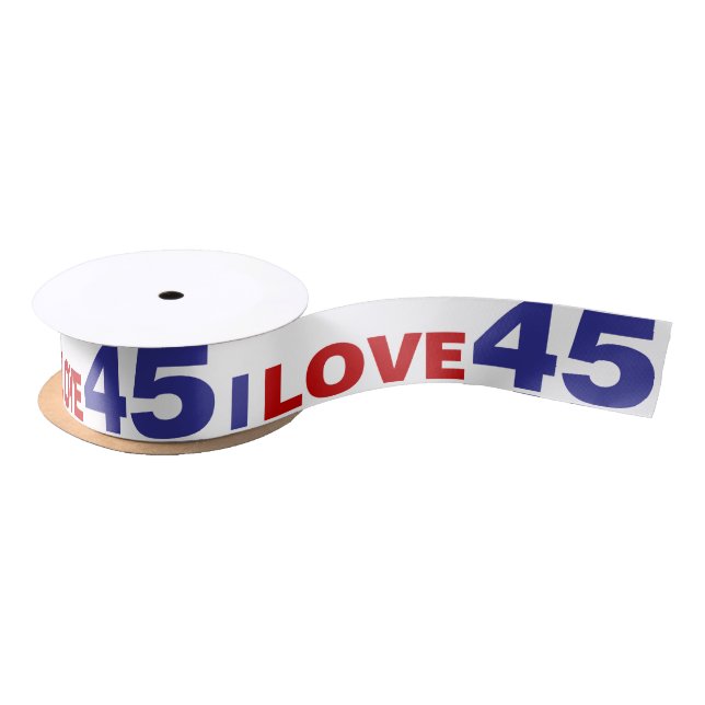I Love 45 Satin Ribbon (Spool)