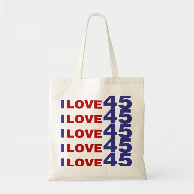 I Love 45 Tote Bag (Front)