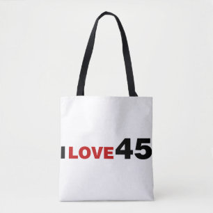I Love 45 Tote Bag