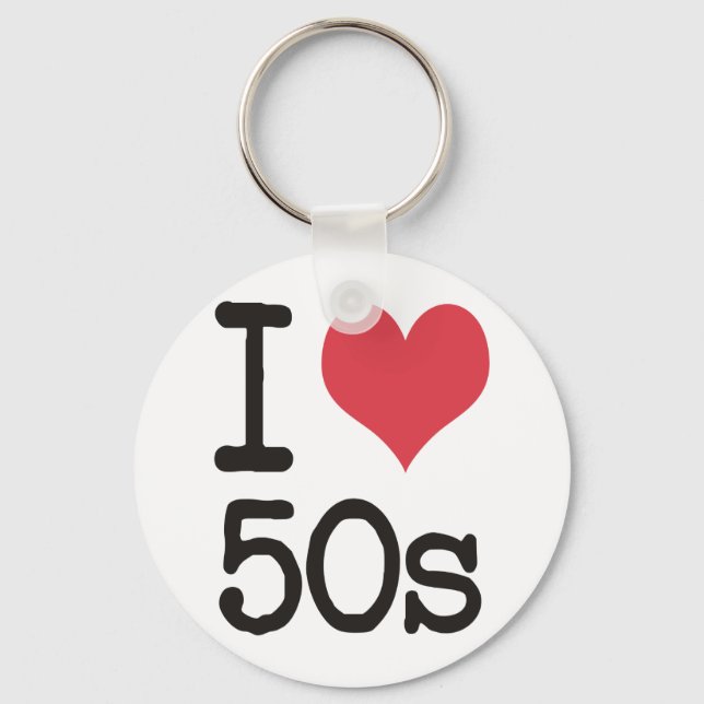 I Love 50s Products & Designs! Key Ring (Front)