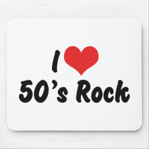 I Love 50's Rock Music Mouse Mat