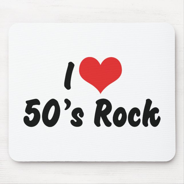 I Love 50's Rock Music Mouse Mat (Front)