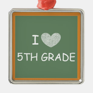 I Love 5th Grade Metal Tree Decoration