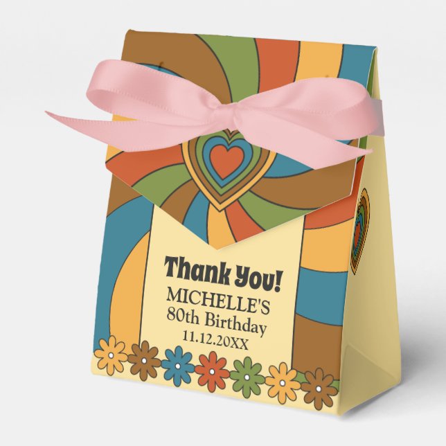 I Love 60s Music for 80th Birthday Celebration Favour Box (Front Side)