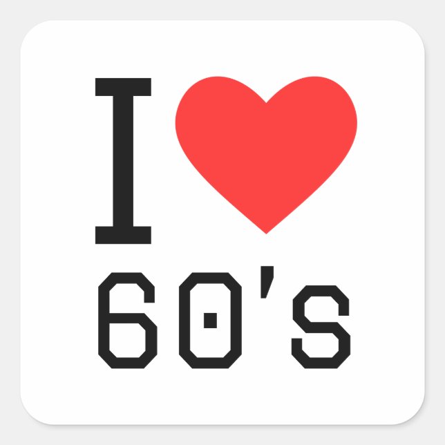 I love 60s square sticker (Front)