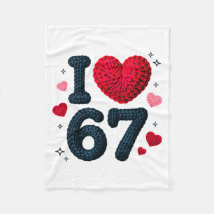 I Love 67 Cute Cozy 67 Knitted Yarn Pattern 67 Mem Fleece Blanket