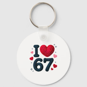 I Love 67 Cute Cozy 67 Knitted Yarn Pattern 67 Mem Key Ring