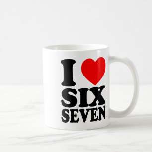 I Love 67 Funny Meme I Heart Six Seven Coffee Mug