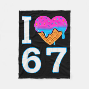 I Love 67 Meme Heart 6 7 Merch Stuff Six Seven Ice Fleece Blanket