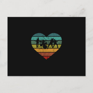 I Love 70s Music Band Vintage Heart Postcard