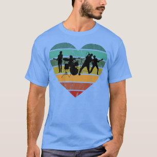 I Love 70s Music Concert Vintage Heart Rock Band  T-Shirt