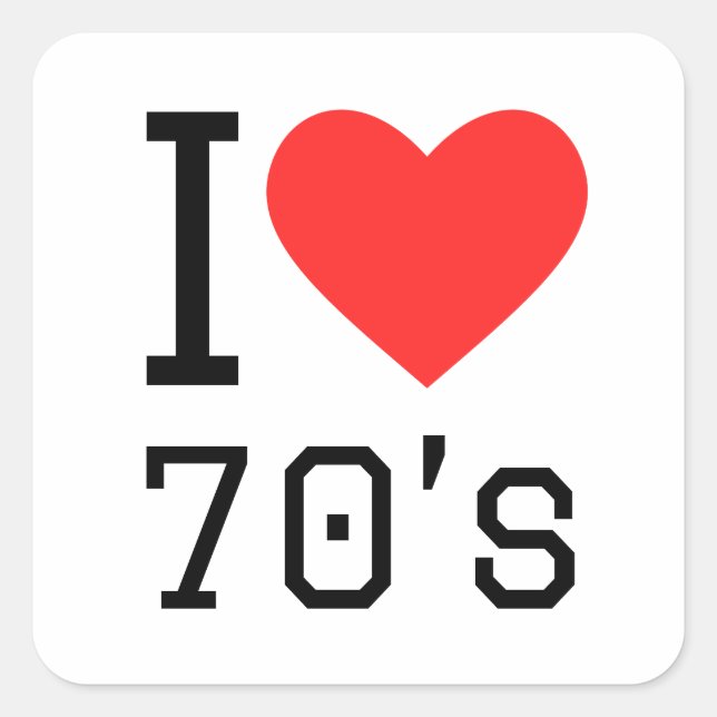 I love 70s square sticker (Front)