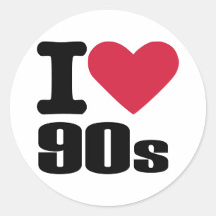 I love 90's classic round sticker