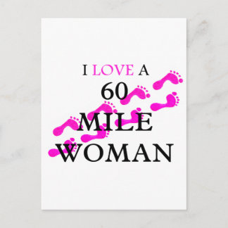 i love a 60 mile woman  feet postcard